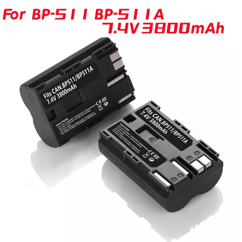 

1-5Pack 3800mA BP-511 BP-511A Replacement Battery for Canon EOS 5D,50D,D60,300D,D30,Kiss Powershot G5,Pro 1,G2,Digital Cameras
