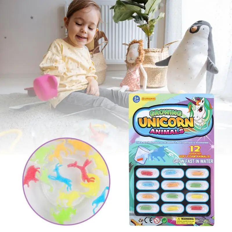 

Pieces Magic Soft EVA Baby Cognition Toys Early Educational Toy Kids Cartoon Animal Toys Bath Toy Grow Capsule Larger In Wate