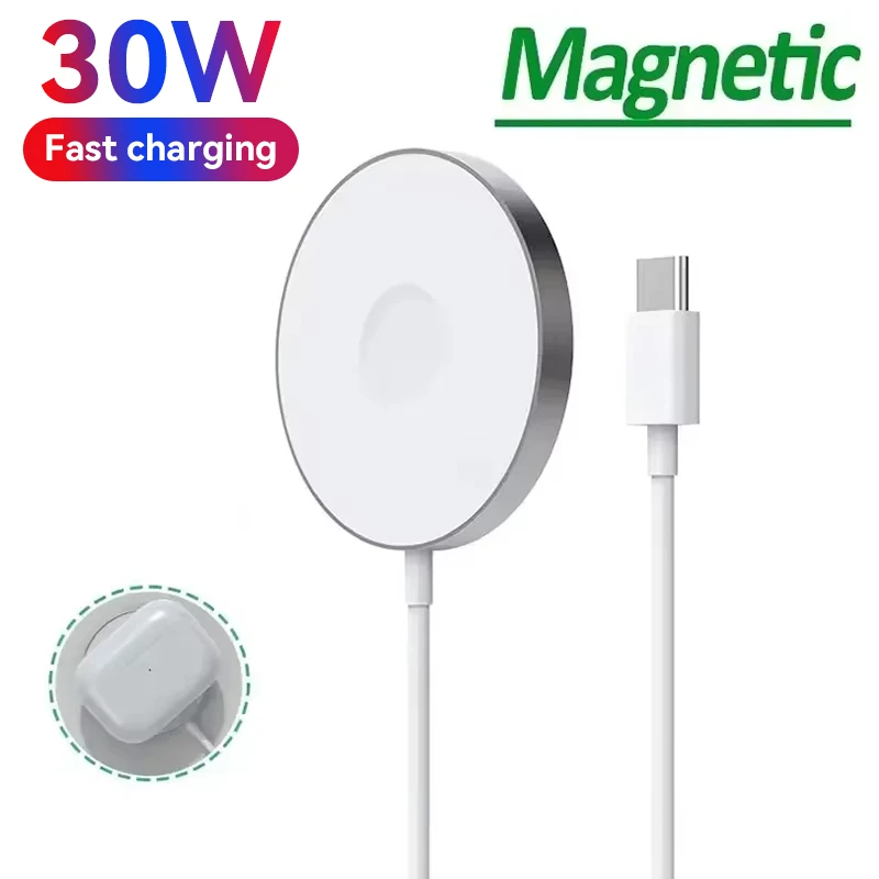 Беспроводное зарядное устройство Магнитное быстрое для iPhone 15 14 13 11 12 Pro Max USB C 8 Plus