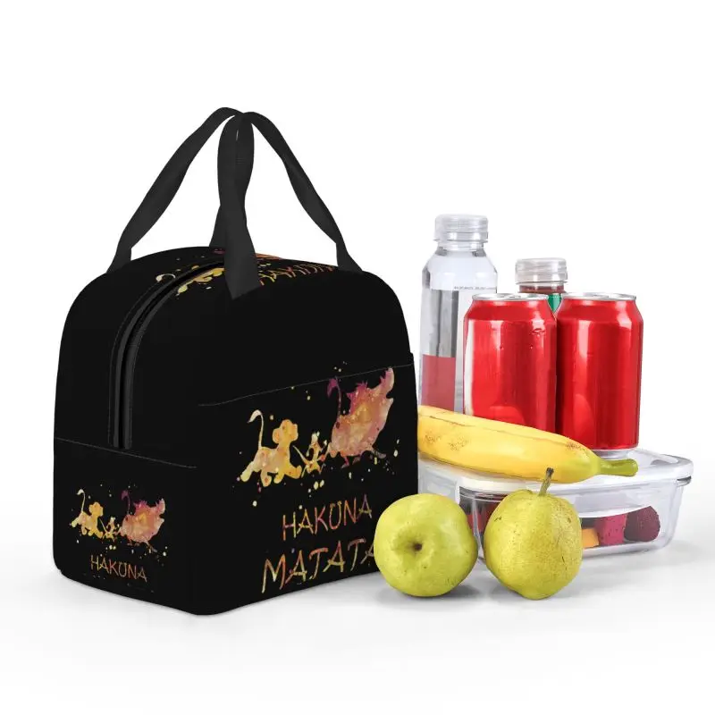 Персонализированный постер Hakuna Matata изолированная сумка для обеда работы школы