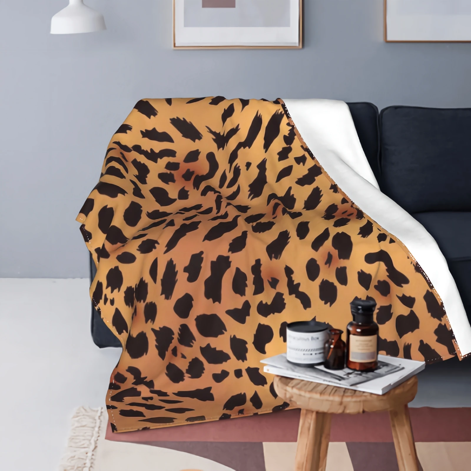 

Флисовое одеяло с леопардовым принтом Anyako, супермягкое уютное роскошное покрывало для кровати размером 50x40 дюймов