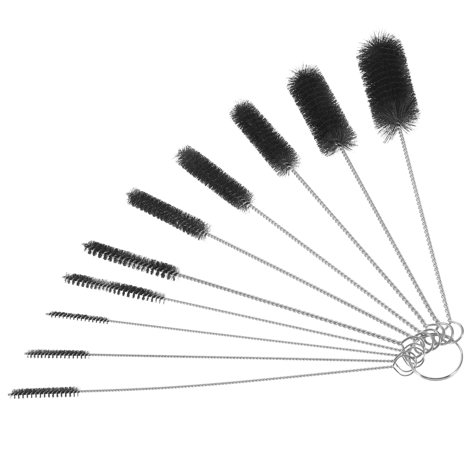 

10 Pcs Nylon Tube Brushes Pipe Cleaning Brush Set for Drinking Straws Glasses Keyboards Jewelry Cleaning (Black)