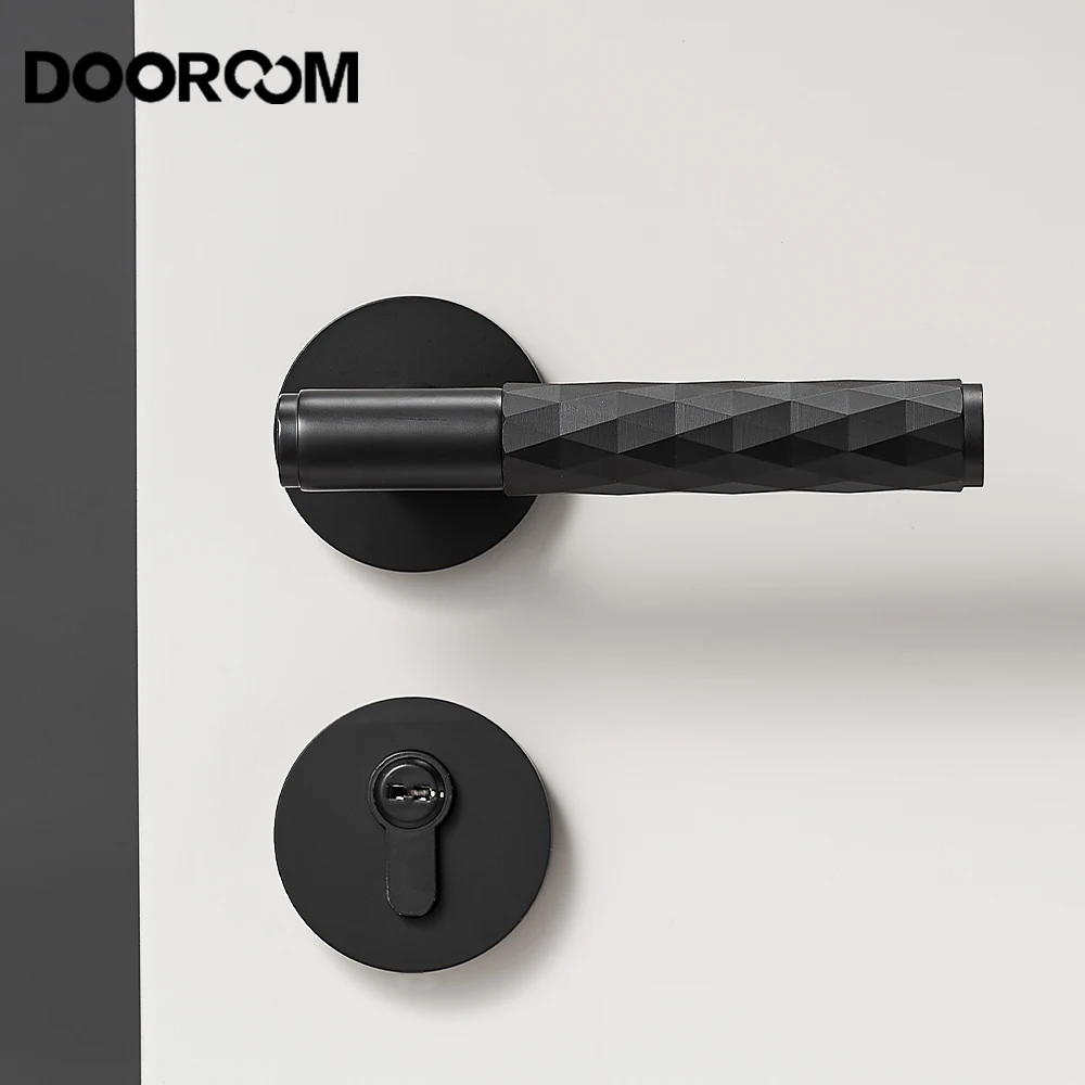 

DOOROOM Brass Silent Split Door Lock Bedroom Interior Anti-theft Mechanical Lock Security Mute Bathroom Door Handle Locks
