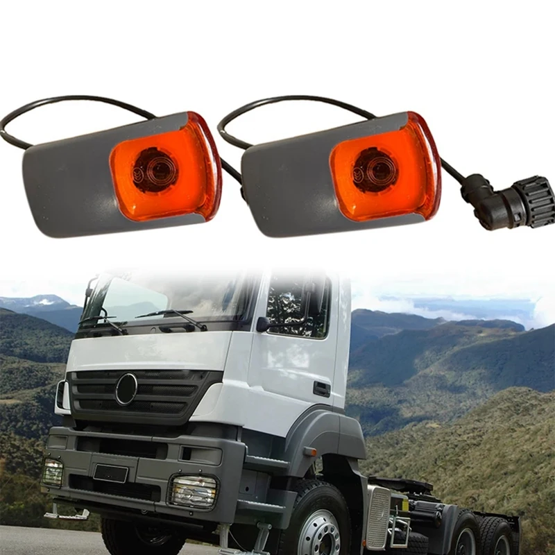 

2Pcs Truck Side Marker Lamp Cover Truck Wheel Brow Lamp Housing Trailer Side Lamp Cover For Benz Axor Truck 9408200221