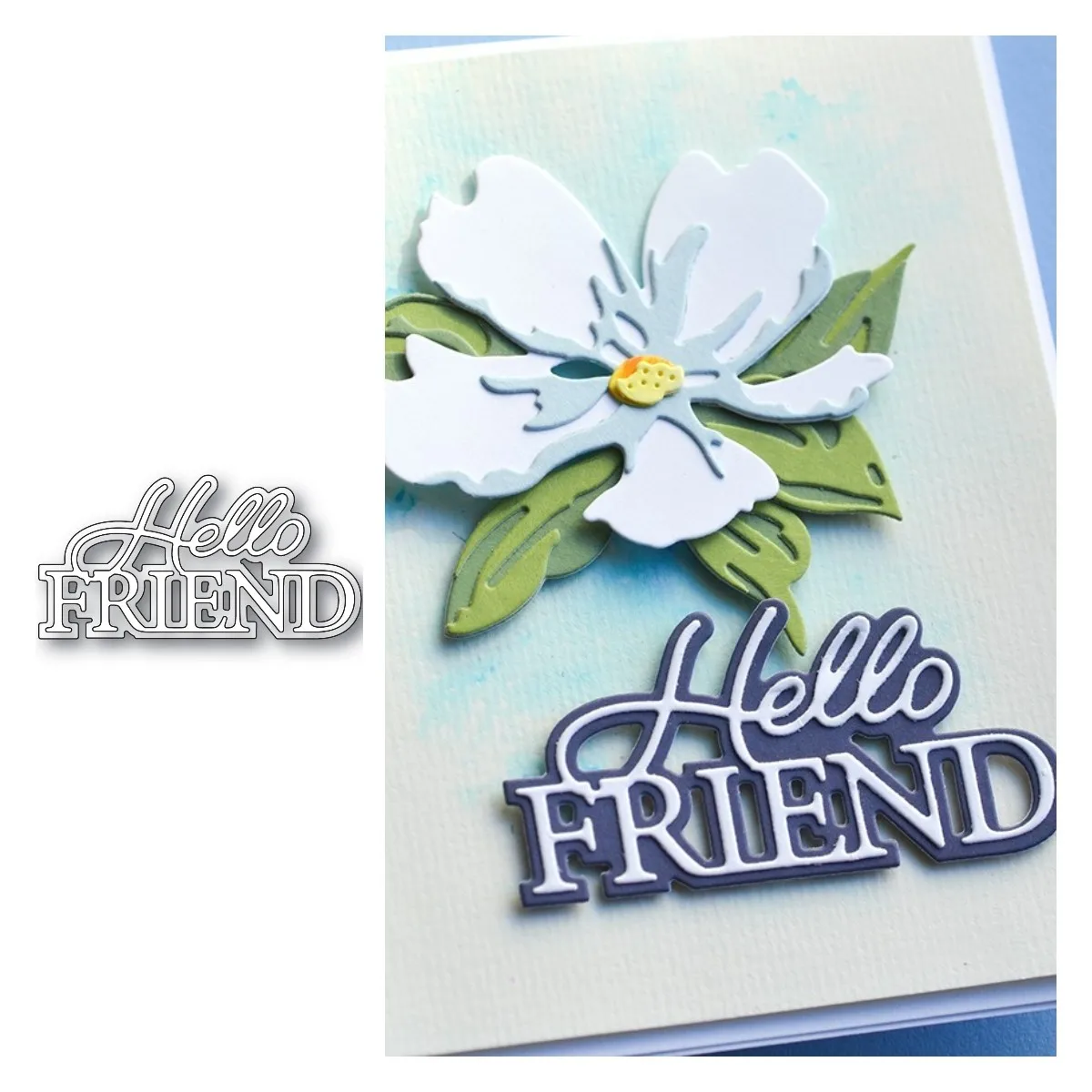 

Hello Friend Posh Script Metal Cutting Dies 2022 New Arrival Mold Decoration Scrapbook Paper Craft Knife Mould Handmade Hot