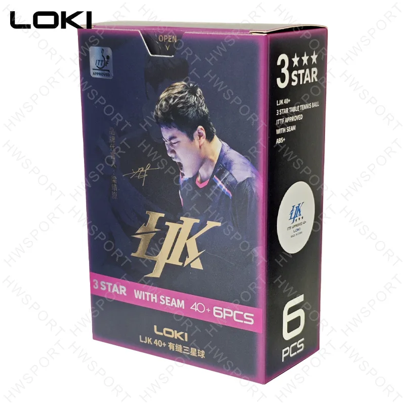 Фото LOKI LJK 40+ мячи для настольного тенниса, 3 звезды, ABS, одобренные ITTF, мячи для пинг-понга, прочные, с отскоком лучшей округлости, упаковка из 6 шт. №2
