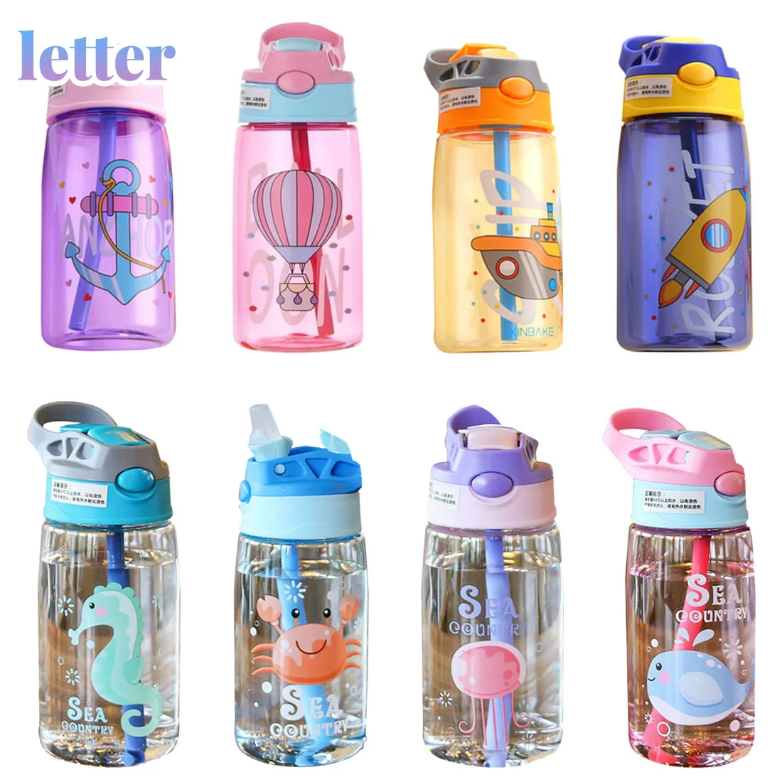 

NEW Kids Water Sippy Cup Cartoon Baby Feeding Cups with Straws Leakproof Water Bottles Outdoor Portable Creative Children's Cups