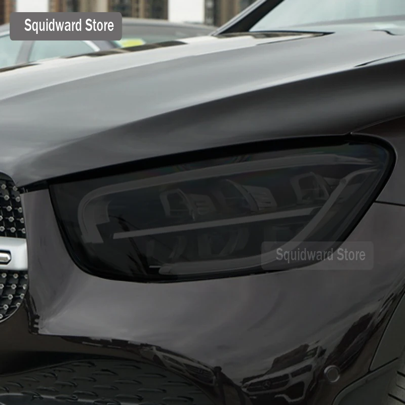 

Car Headlight security Black Protective Film TPU adhesive film Sticker For Mercedes Benz GLC Class X253 C253 AMG 2015-2021