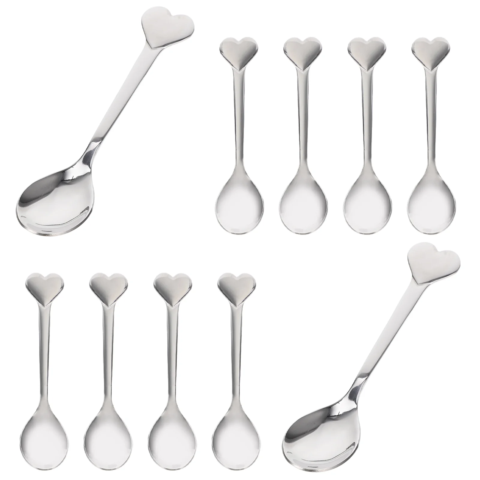 

Spoon Cake Coffee Dessert Chic Headed Heart Accessories Household Wear Compact Resistant Portable Steel Stainless Reusable