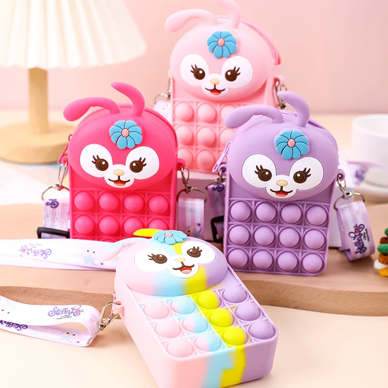 

Милый кошелек Kawaii Stellalou, игрушки-антистресс, сжимаемые пузырьки, антистресс, аниме сумка-мессенджер, сжимаемая игрушка для детей, подарки