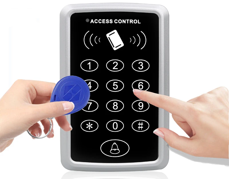 Фото RFID-клавиатура, клавиатура, система контроля доступа, водонепроницаемая крышка, уличный, 10 шт., EM4100/TK4100, брелоки, устройство открывания дверей для домашней системы замков №4