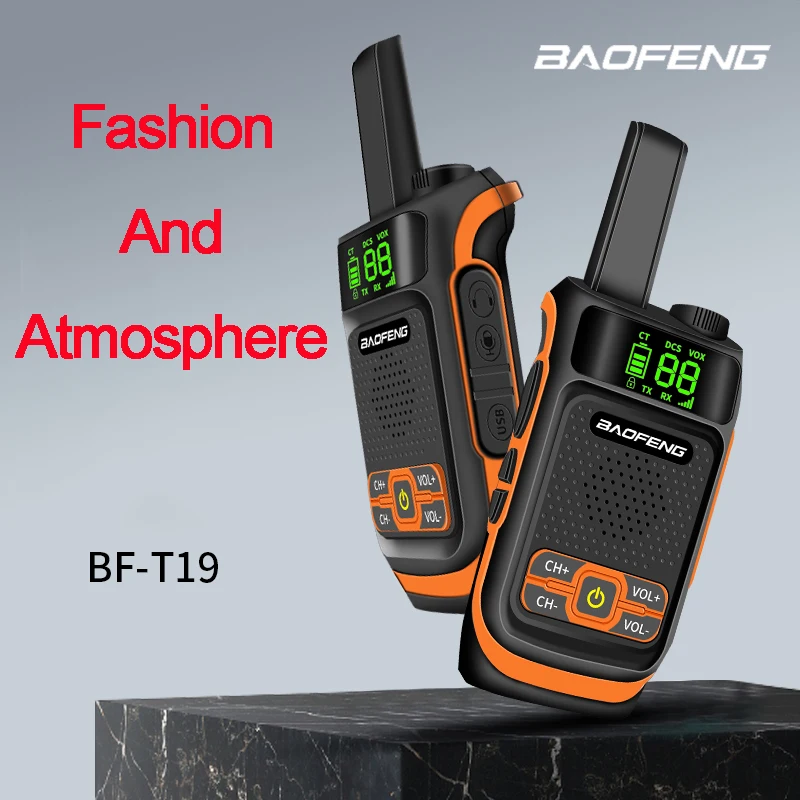 2PCS BAOFENG T19 FRS/GMRS Radio Long Range Rechargeable Two Way Radio Handheld Hzm Mini Walkie Talkie PMR 446 Radio Comunicador