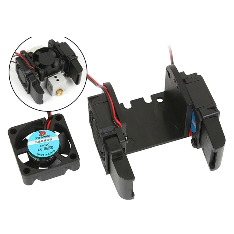 

E5BA 3D Printer Accessories 2 In 1 Out Nozzle Extruder Hotend Fan Bracket Bower Guide