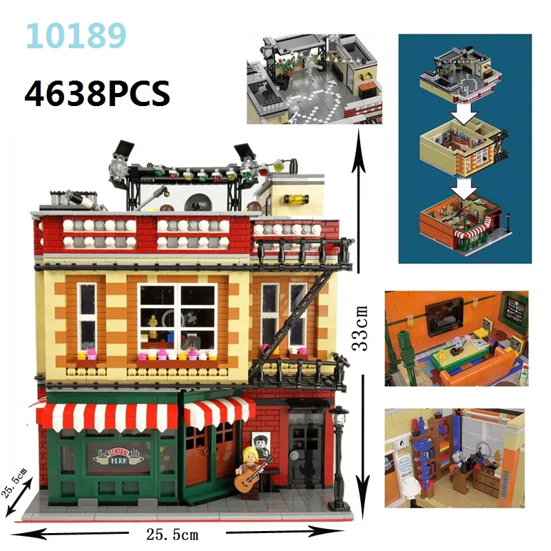 

Spot MOULD KING Streetview Building Toys MOC-34463 Central Perk Cafe Parts Assembly 10189 Building Blocks Kids Christmas Gifts