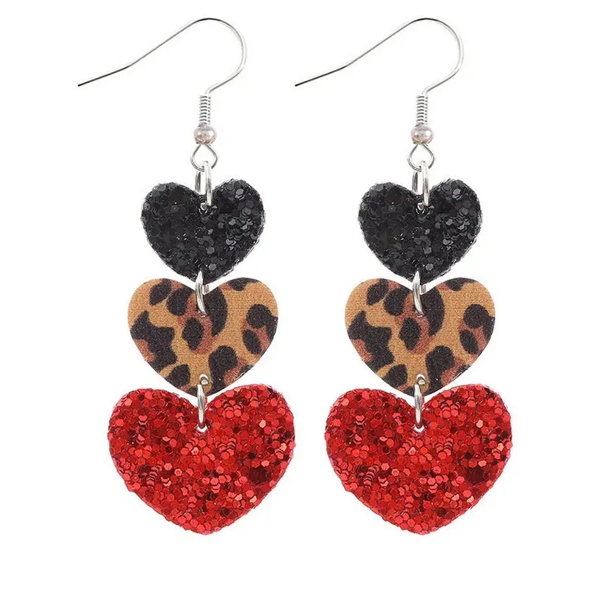 Серьги-подвески из искусственной кожи с леопардовым и Буйволом