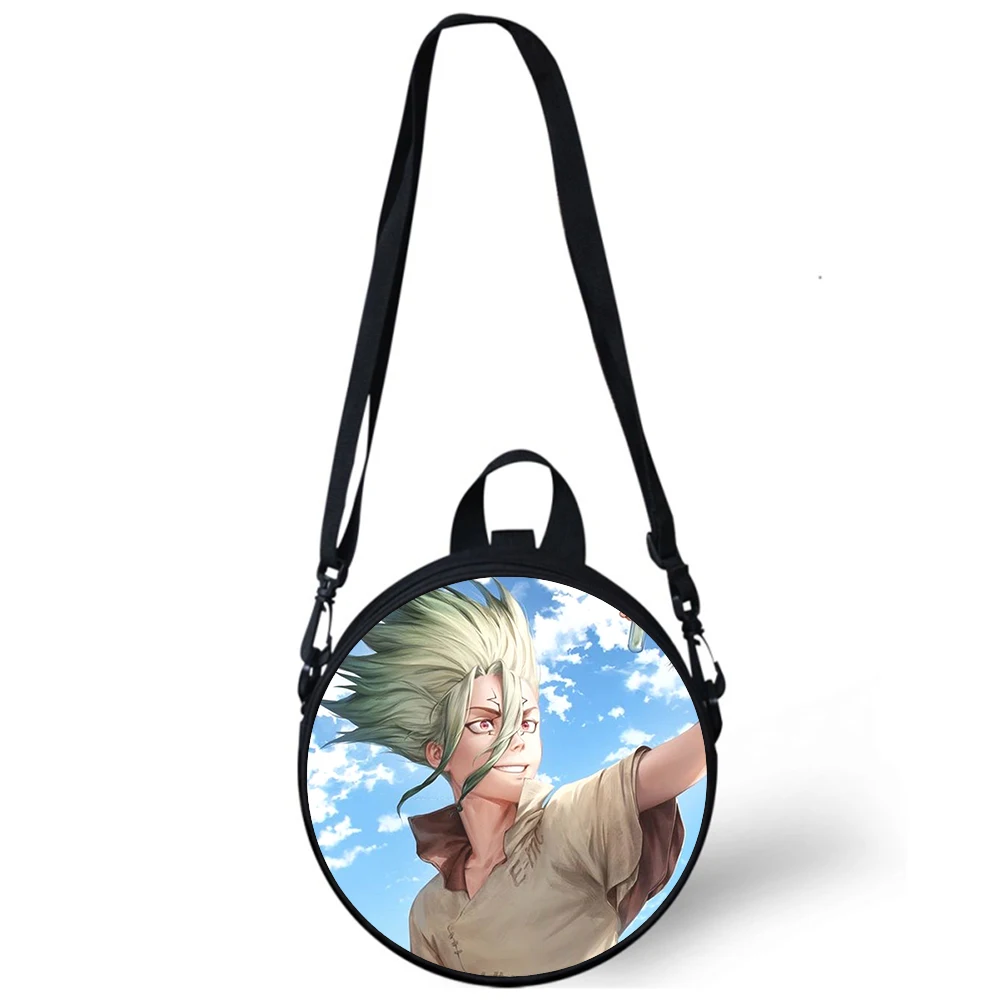 Dr STONE anime Child kindergarten Bag 3D Print Crossbody Shoulder Bags For School Women Mini Round Bagpacks Rugtas Bag