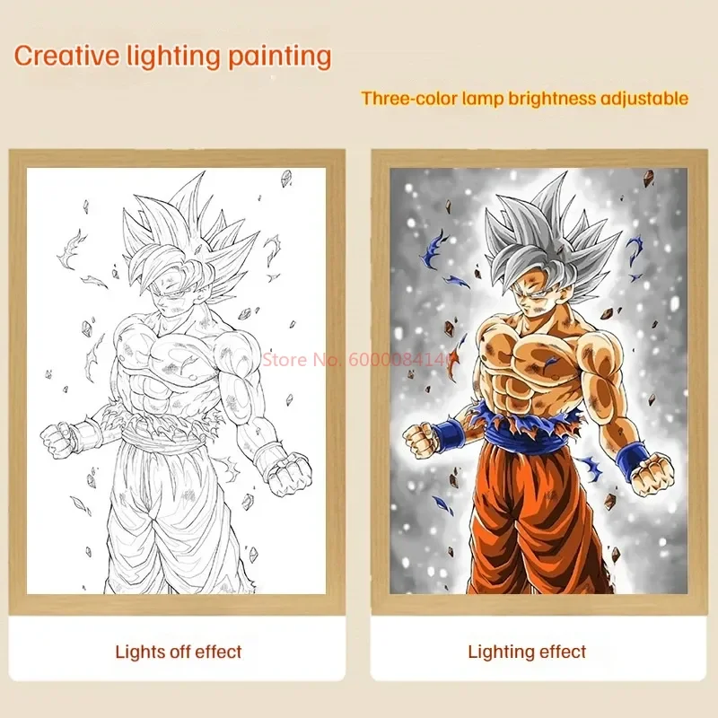 Драконий жемчуг Гоку фотовспышка Картина декоративная настольная лампа