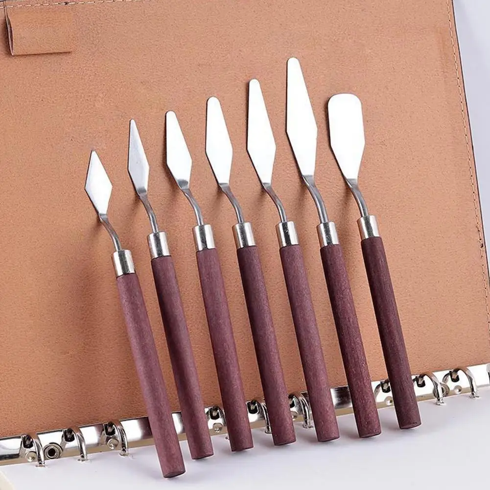 

7pcs/set Stainles Steel Oil Painting Knives Artist Oil Scraper Painting Spatula Palette Craft Flexible Knife Knife Blades M R6l3