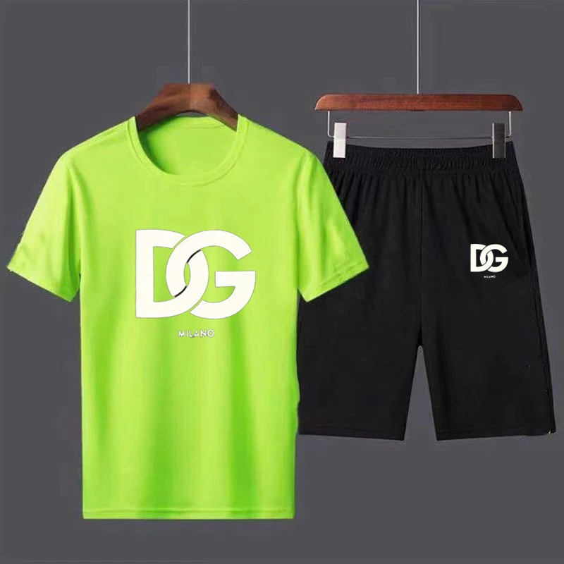 2023Limited Men Women T-shirt Set Luxury Brand Trend Fashion Simple Sports T Shirt Oversized100%  Cotton Leisure Set Free Shippi