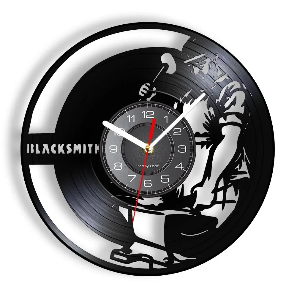 

Blacksmith Vinyl Record Wall Clock Vinyl Record Hammersmith Workman Garage Workroom Repair Shop Vintage Crafts Hanging Decor