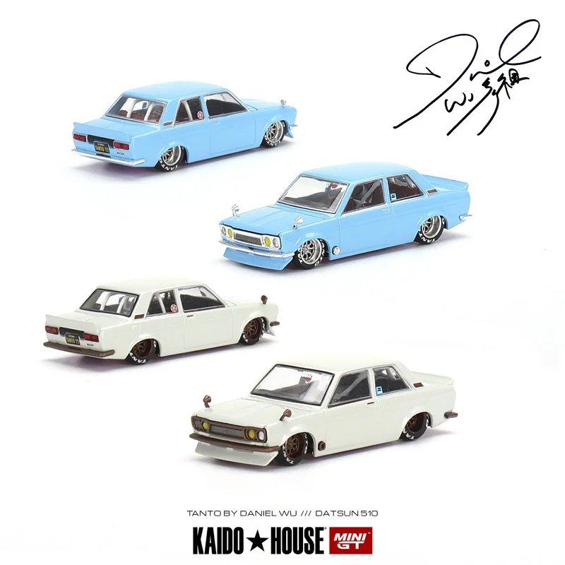 

MINI GT 1:64 Datsun 510 Street Daniel Wu Коллекционная модель автомобиля из сплава, миниатюрные машинки