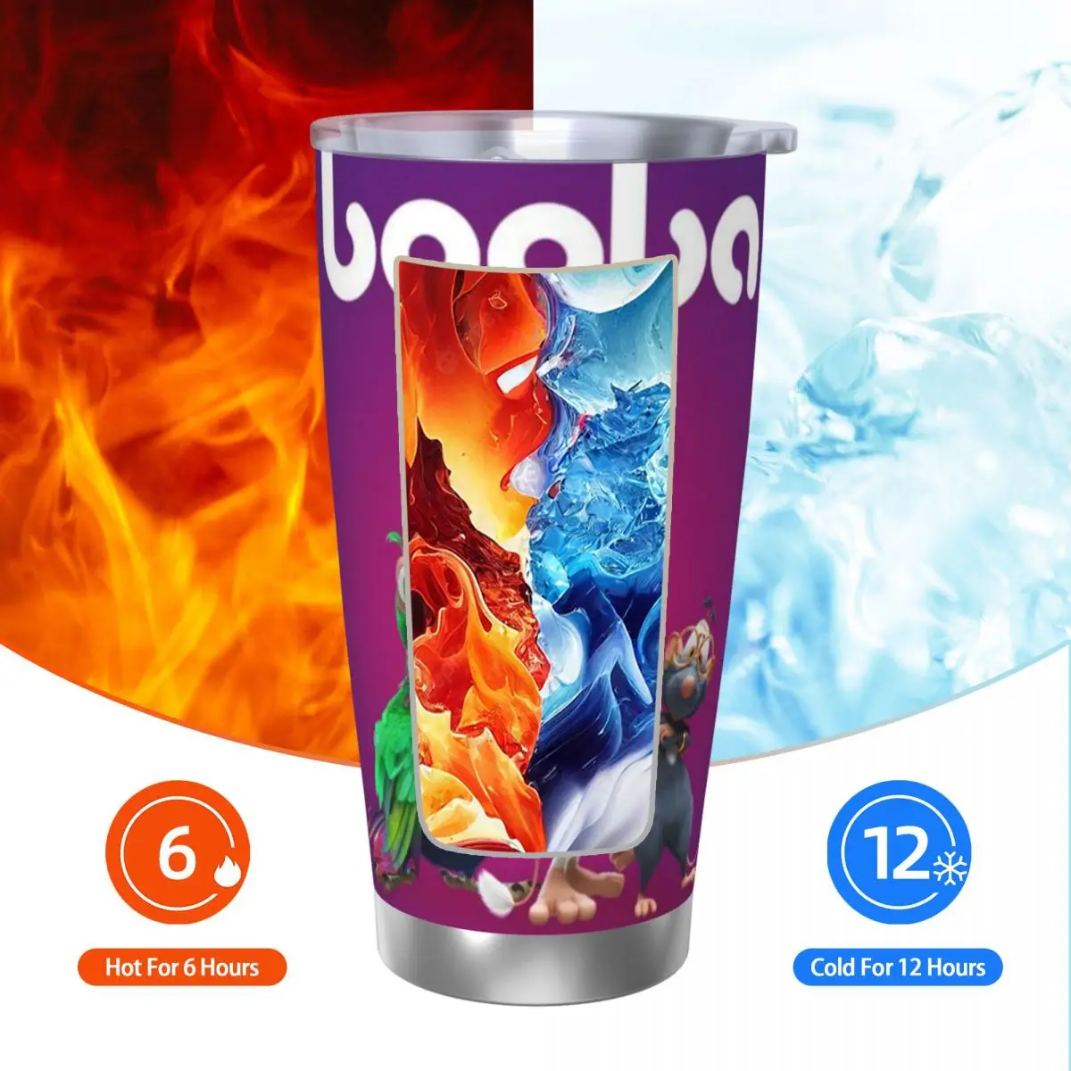 Fourbob-Booba Animation чашка на 20 унций автомобильная кружка большой емкости герметичная