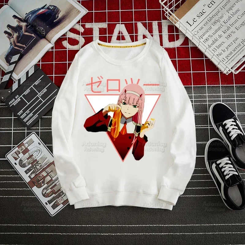 ZERO TWO мужские толстовки весна осень повседневные Darling in the Franxx аниме белые с