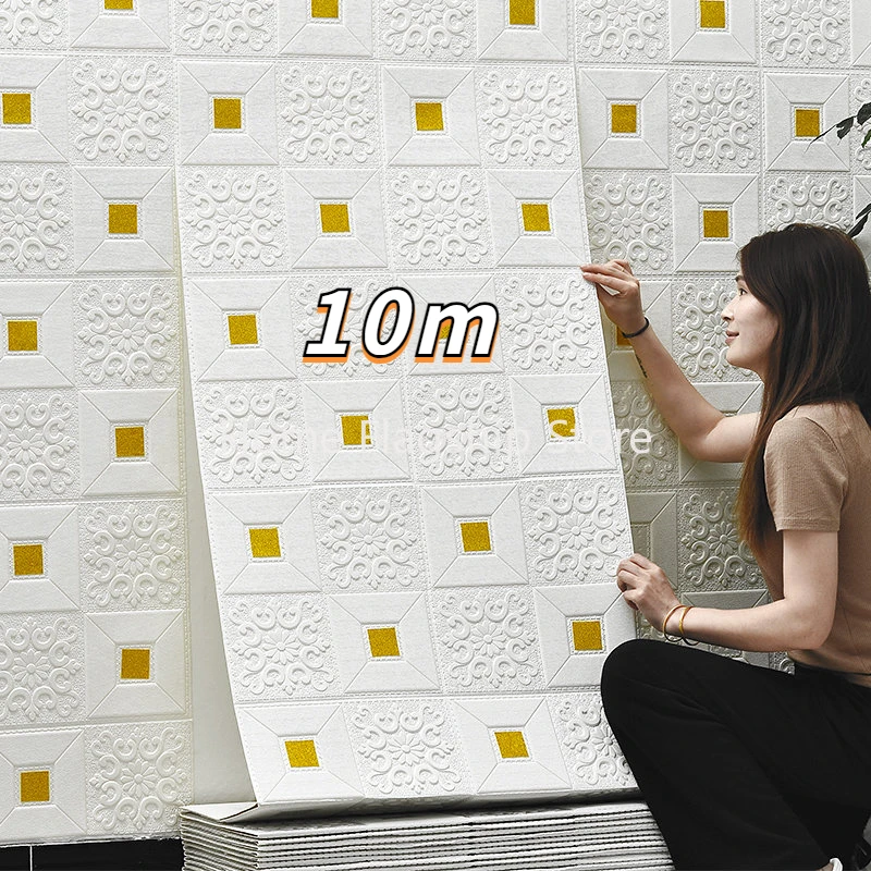 

10 м/5 м/1 м 3D пенопластовая плитка «сделай сам» Настенная Наклейка самоклеящаяся фотография гостиная спальня ванная комната украшение дома ...