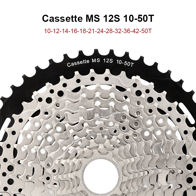 MTB Звездочка SUNSHINE 12 Скоростей MS кассета 10-50T/52T для SHIMANO Micro Spline K7 В корпуса Hub M7100 M8100 |