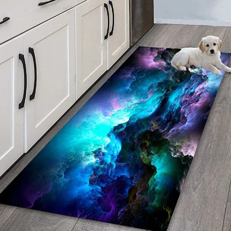 

Современный кухонный коврик, пригодный для стирки, ковер для кухни, гостиной, с длинными полосками, в скандинавском стиле, для балкона, напол...