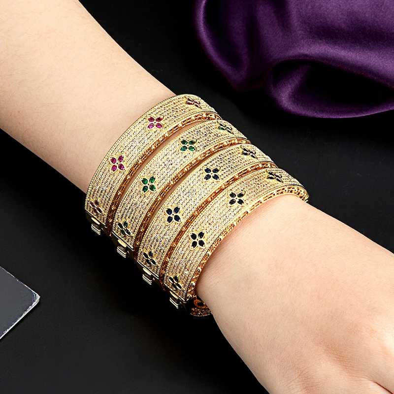 

African jewelry dubai luxury brand Bracelet women's jewelry of wedding AAA Color Zricon bracelet Ms Indian classic cuff jewelry