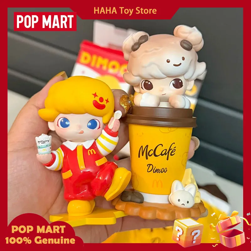 Фото Коллекционная фигурка Pop Mart X McDonalds Dimoo McFlurry McCafe в тематике Cherry Blossom, декор для рабочего стола, для коллекционеров аниме №1