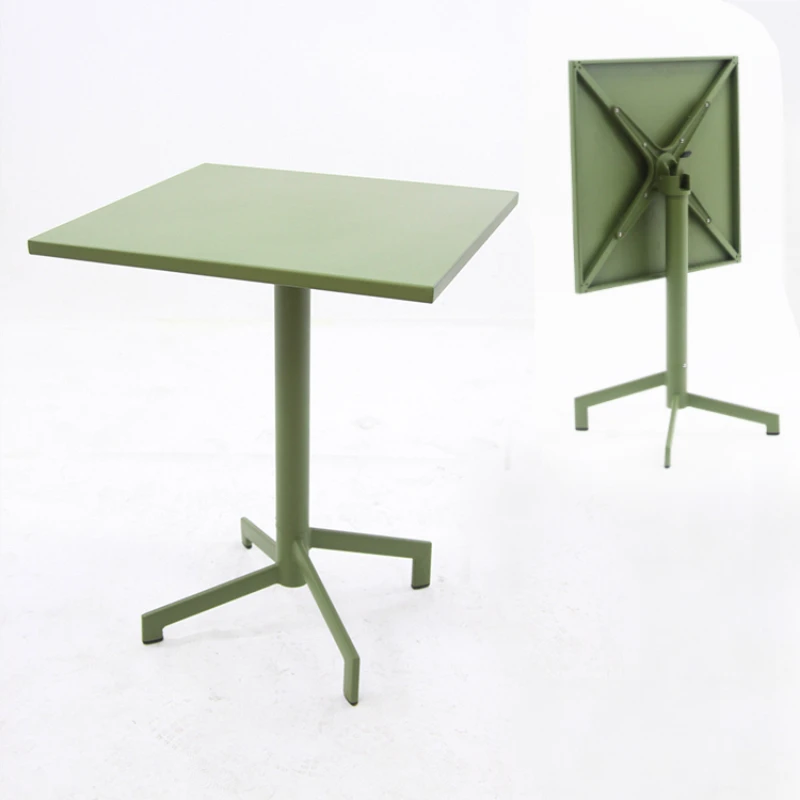 

Modern Metal Furniture Set Outdoor Garden Patio Adjustable Folding Table Coffee Bistro Steel Table And Industrial Dining Chair