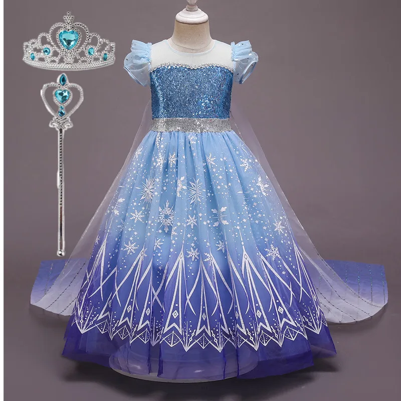 

Halloween Girls Cosplay Princess Dress New Girl Sequin Flower Shiny Long Robe Kid Easter Tulle Ball Gown Evening Party Costume