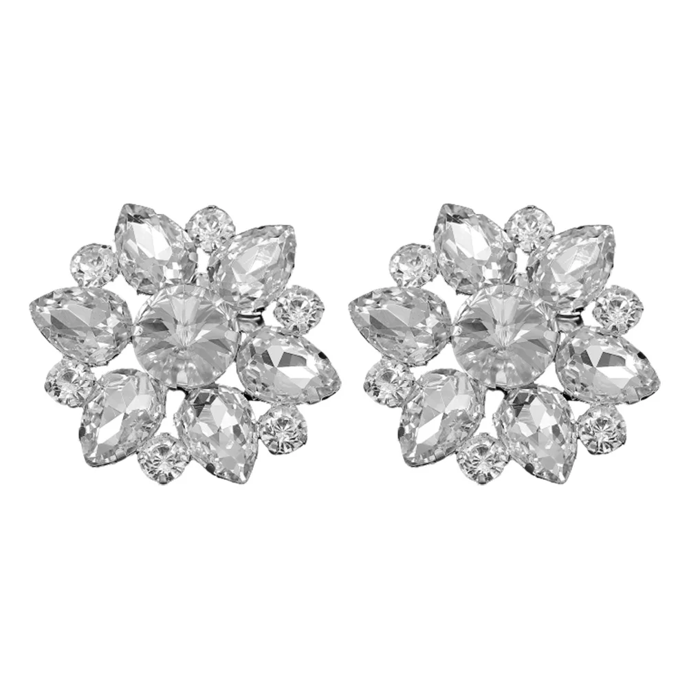 

2 Pcs Shoe Buckle Banquet Clip Elegant Heels Women Alloy Wedding Buckles Bridal