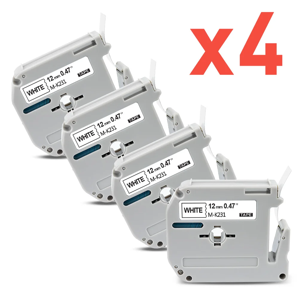 

UniPlus 3pcs tze 231 TZ231 TZe-231 TZe231 Label Maker 12mm Fit for Brother PTouch Printer Black on White Labeling Tapes Sticker