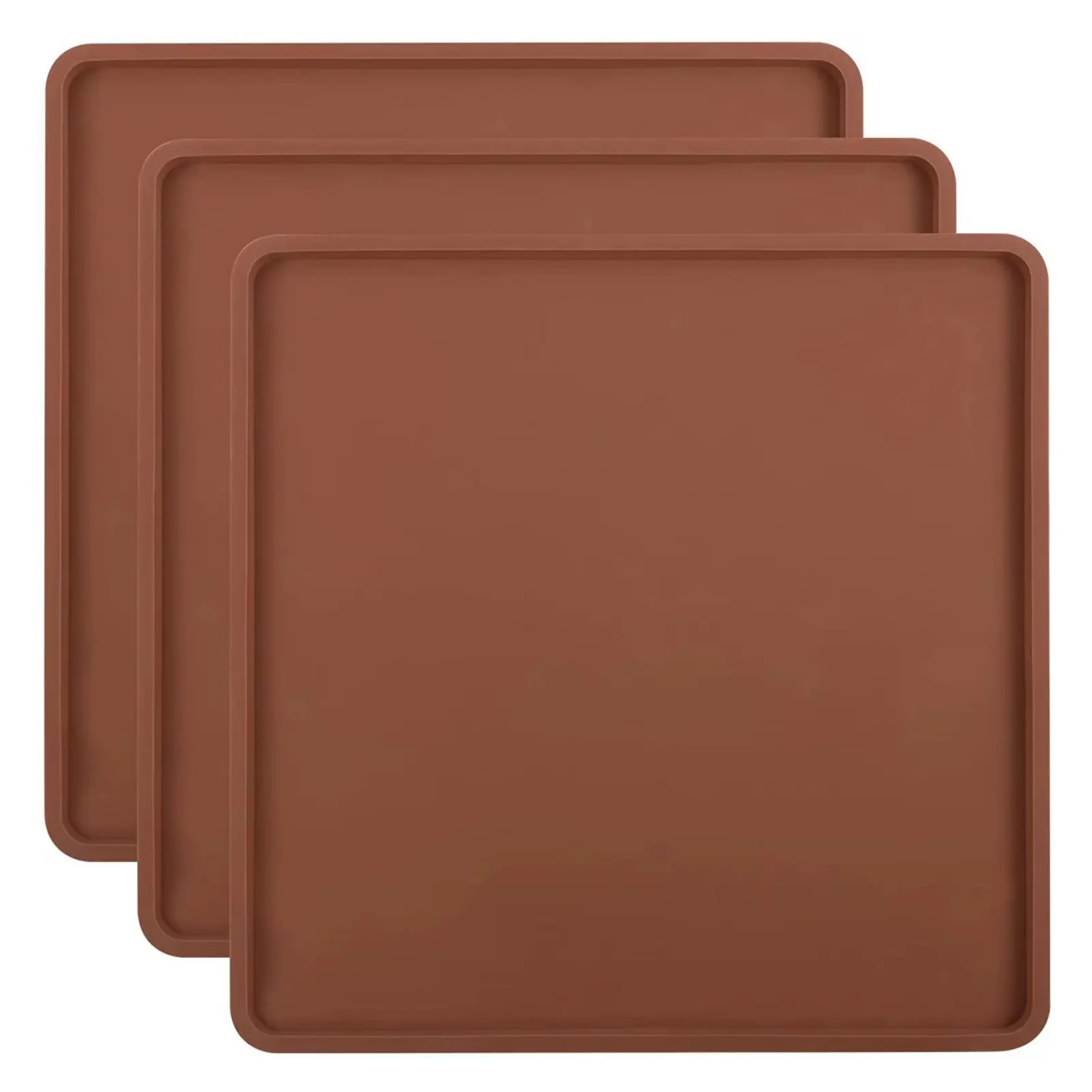 

3 PCS Silicone Oven Tray Dehydration Sheet Reusable for Fruits Vegetables Drying Durable Easy to Clean Raised Edge