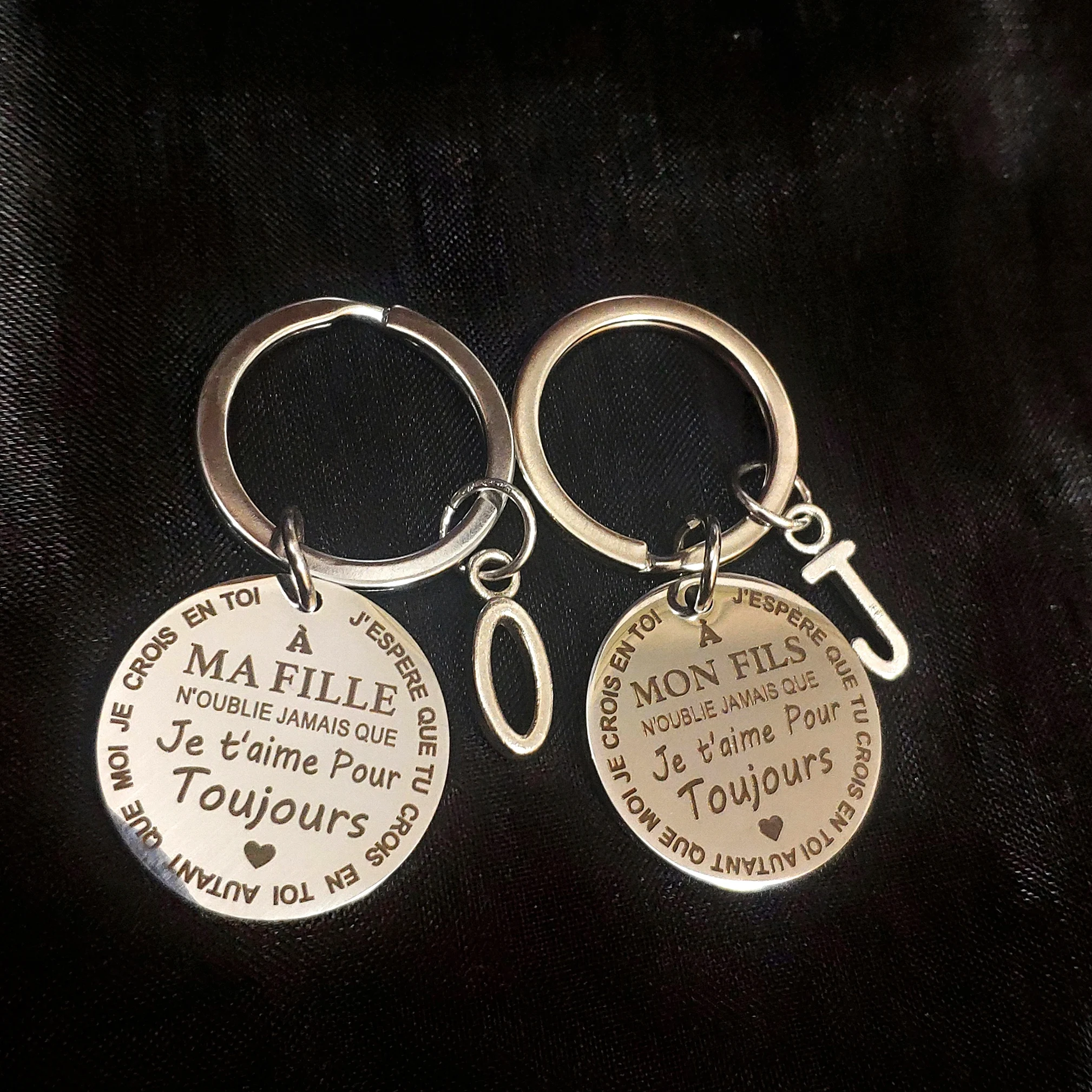 

porte clef A MON Fils A MA Fille To My Son Daughter I Love You Forever Inspirational Gift steel Keychains Christmas noel jewelry