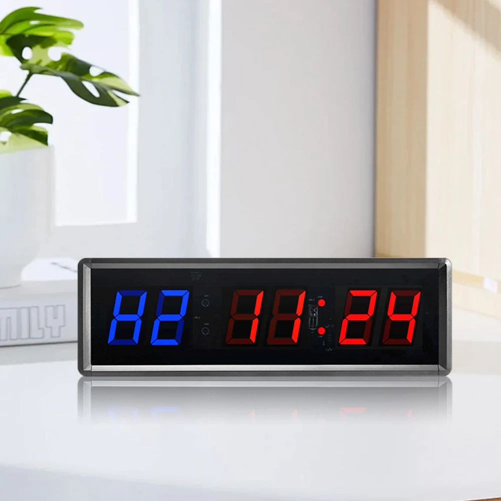 Портативный таймер для спортзала светодиодные часы тренировок цифровой с