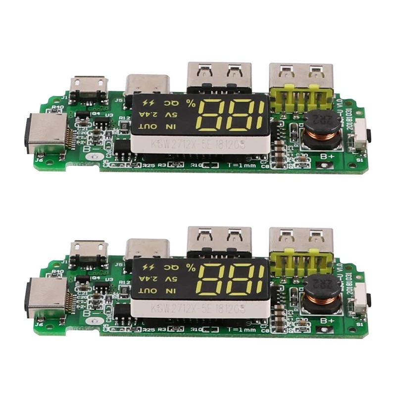 

2X Dual USB 5V 2.4A 18650 Charger Board Overcharge Short Circuit Protection