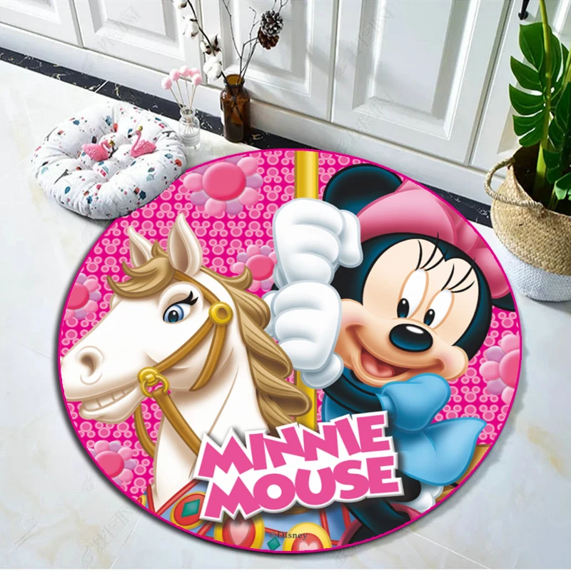 Детский игровой коврик Disney с Микки и Минни круглый ковер нескользящий для ванной
