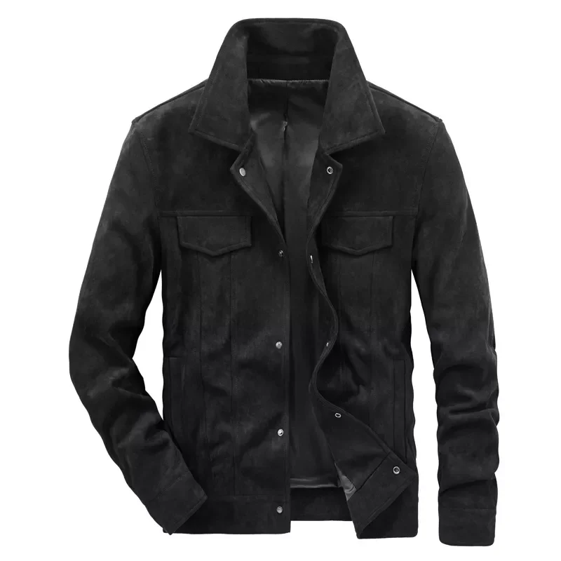 

New2022 Suede Fabric Jacket Men Spring Autumn Cotton Business Mens Jackets Windbreaker Casual Coats Male Chaquetas Hombre M-4XL