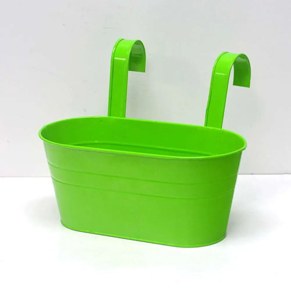 

Flower Bucket Sturdy Stainless Detachable Hooks Retro Hanging Flower Pot Yard Supplies Flower Pot Planter