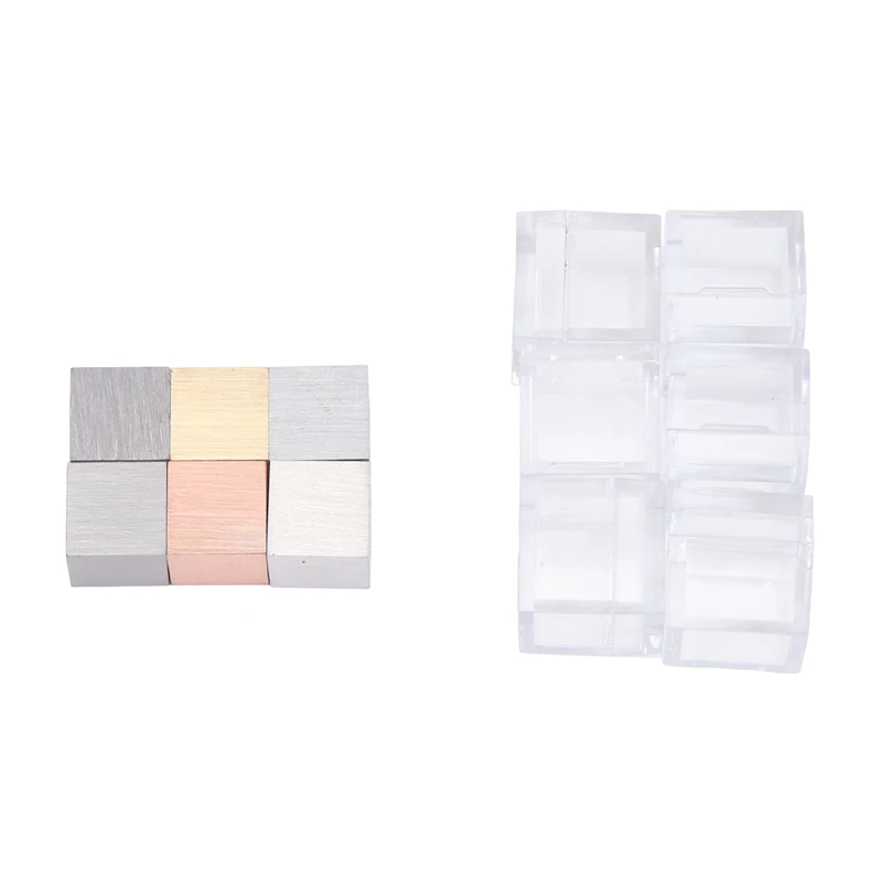 Набор кубиков плотности включает в себя 6 металлов латунь свинец железо медь