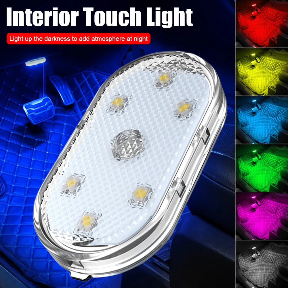 

Car Reading Light LED Wireless Touch Light with Magnet Interior Light USB Rechargeable Ceiling for Door Foot Trunk Storage Box