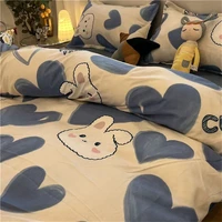 simple nordic washed cotton bed four piece set single double duvet cover bed sheet student dormitory three pieces set cute
