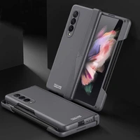 full cover magnetic hinge case for samsung galaxy z fold 3 5g case with pen holder for samsung z fold3 fundas w22 case anti drop