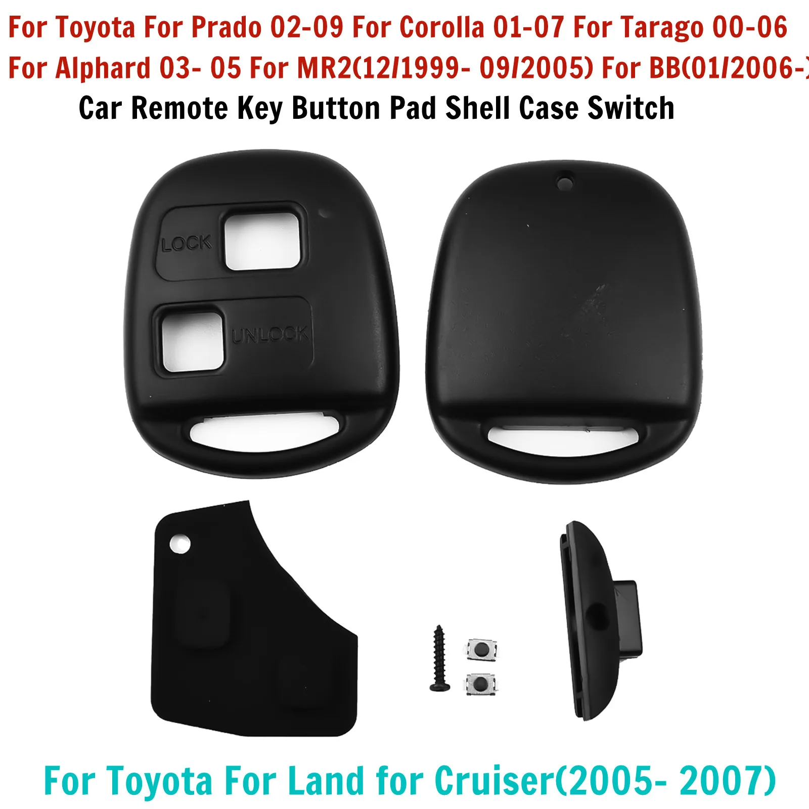 

Корпус дистанционного ключа автомобиля для Toyota Prado для Echo, Tarago, RAV4, Land Cruiser, Corolla, MR2, RAV4, для Celica