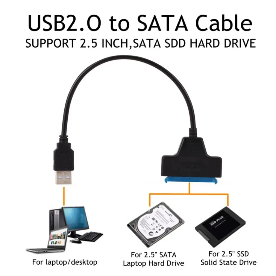 Кабель-переходник YIGETOHDE с USB 2 0 на SATA 22Pin