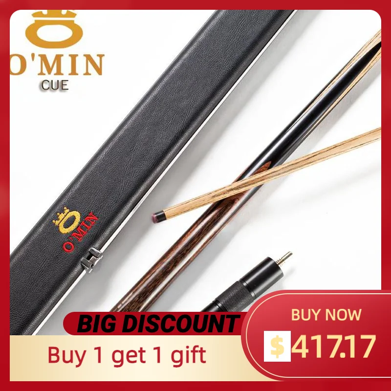 

O'MIN Hurricane Snooker Cue Highend One Piece Snooker Cue with Excellent Case with Telescopic Extension Black 8 Stick 11.5mm Tip